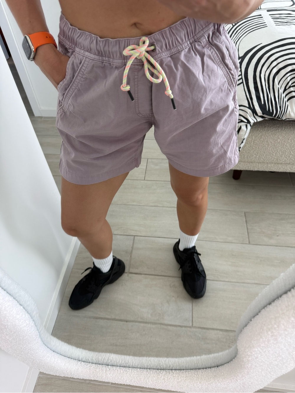 Women's Drawstring Bermuda Shorts in Soft Lavender